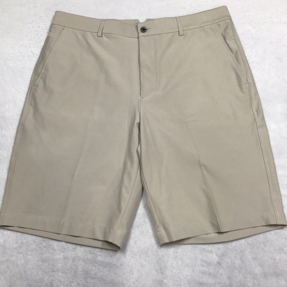 DUNNING Everbest Shorts Men 34 Khaki Golf Performance Stretch Fabric